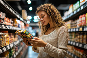 A woman comparing different products, a Photo by Pavel_design