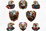 Patriotic Bald Eagle Clipart PNG V2, a Seasonal Illustration by ThatsDesignArt (Thumbnail 7 of 10)