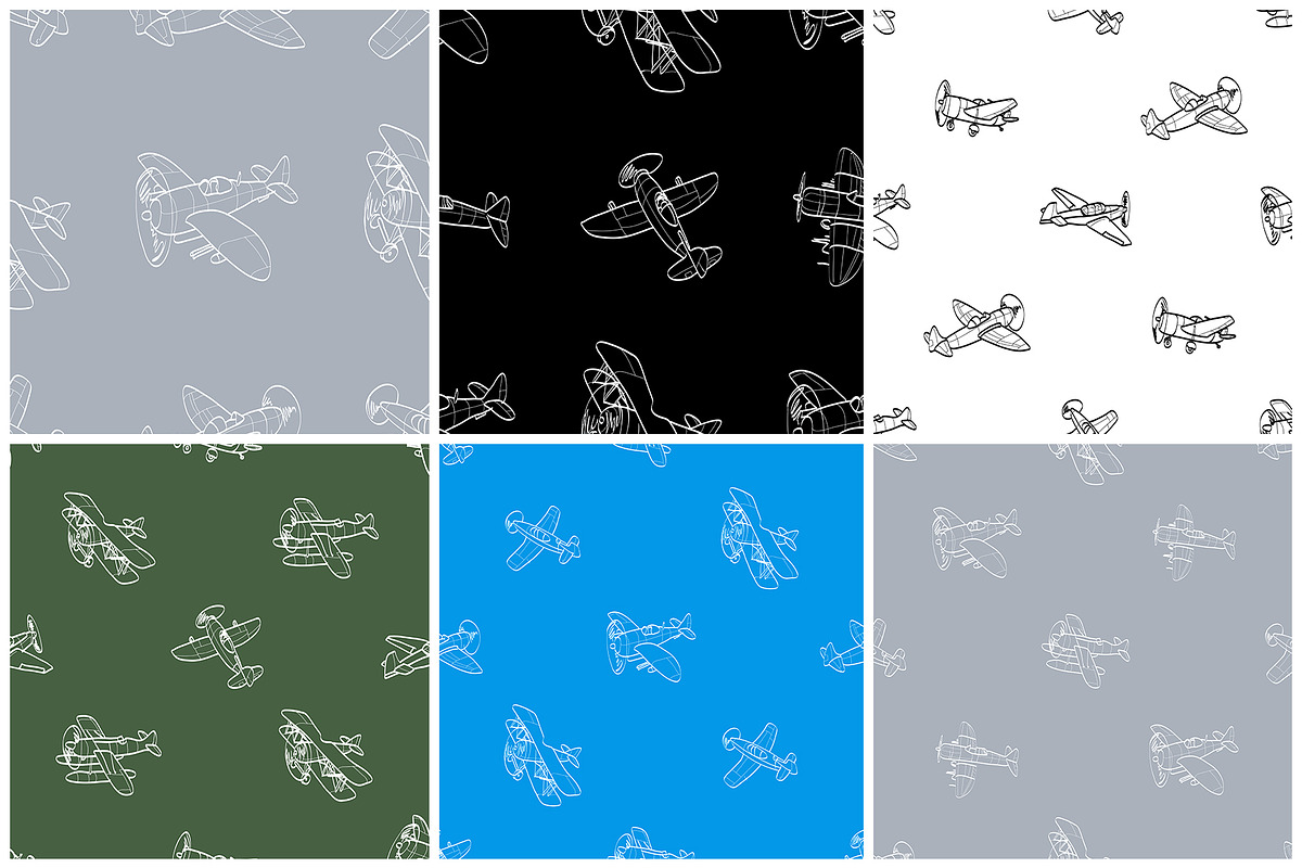 Airplanes. 30 vector patterns, a Pattern Graphic by Alena Stoyko design (Photo 7 of 13)