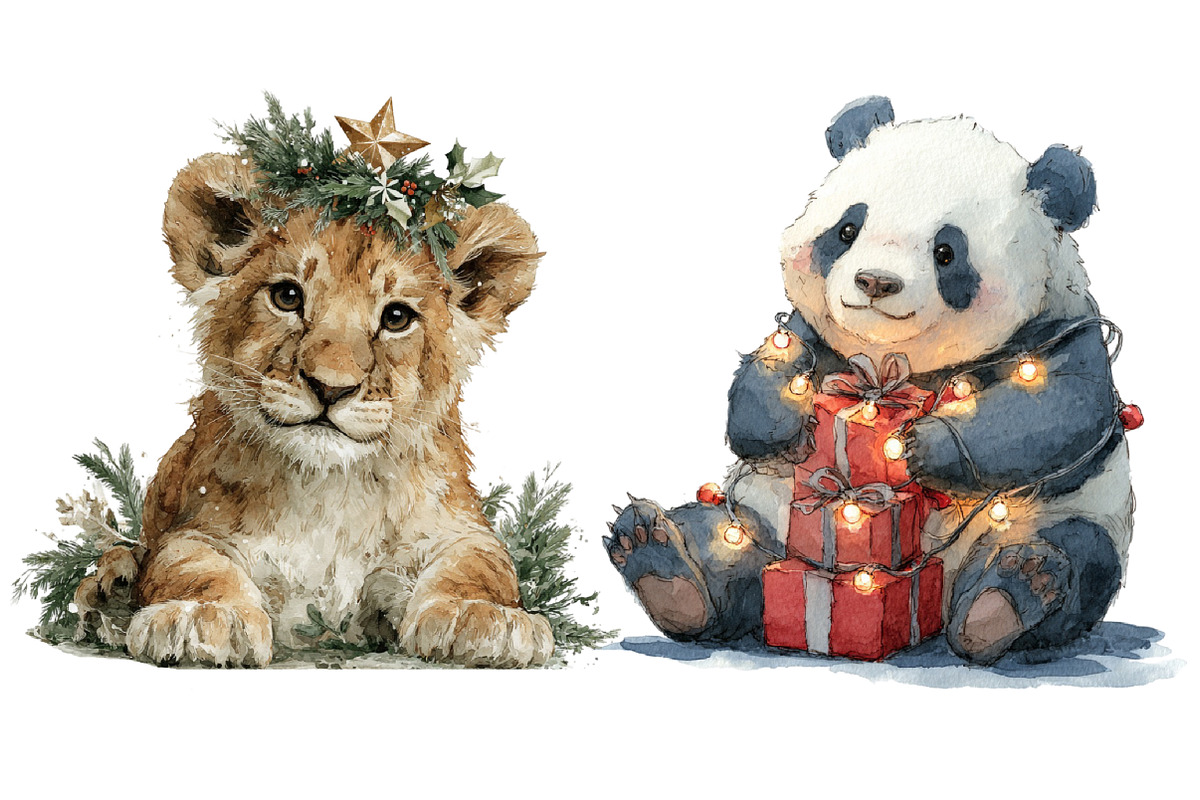 Funny Christmas Animals PNG, an Illustration by SinaCreation (Photo 5 of 7)