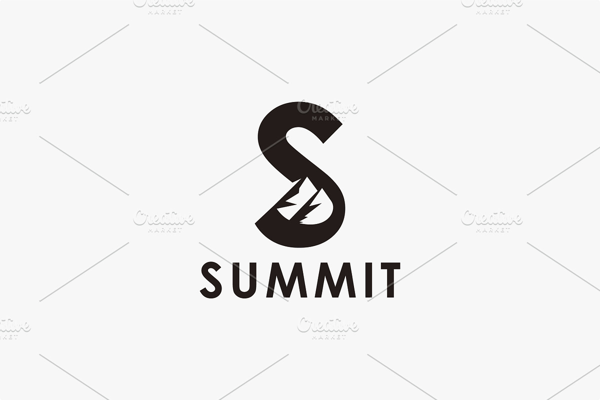 Letter S for summit mountain logo, a Branding & Logo Template by DOMHOUZE