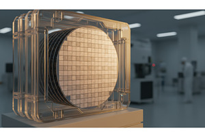 Stacked semiconductor wafers with, a Technology Photo by Igor Tichonow