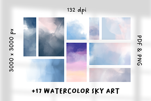 17+ Watercolor Sky Art Backgrounds, a Background Graphic by The Journey Atelier