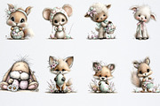 Easter Animals Clipart, an Illustration by Watercolor design (Thumbnail 2 of 6)