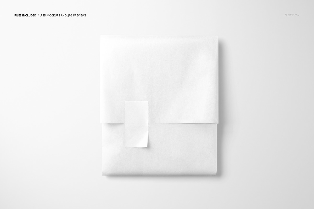 Tissue with Vertical Sticker Mockup, a Packaging Mockup by creatsy5 (Photo 2 of 6)