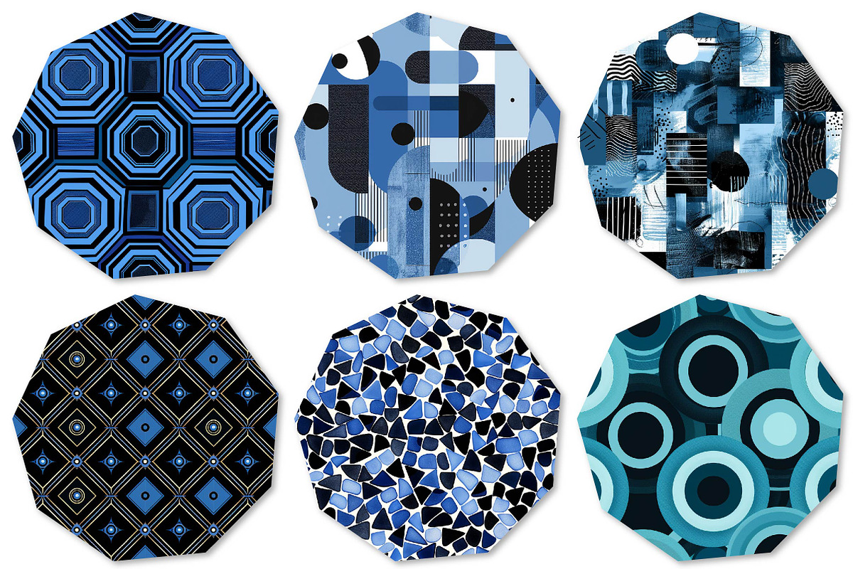 Blue and Black Geometric Backgrounds, a Texture Illustration by DreamPrint404 (Photo 3 of 3)