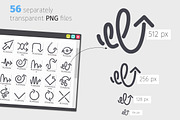 Arrow Line Icons Set, an Outline Icon by Voysla's Shop (Thumbnail 3 of 4)