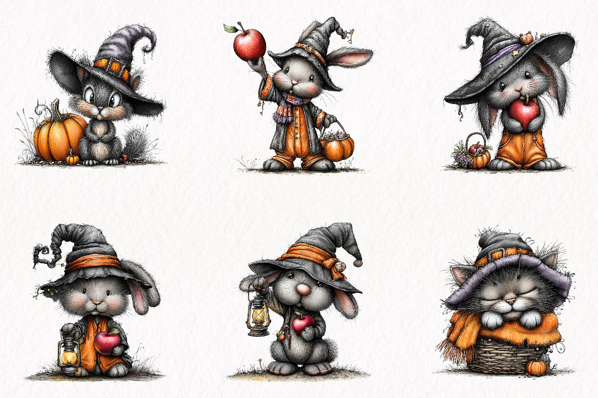 Cute Halloween Animal PNG Bundle, a Seasonal Illustration by fashionaddict (Photo 4 of 7)