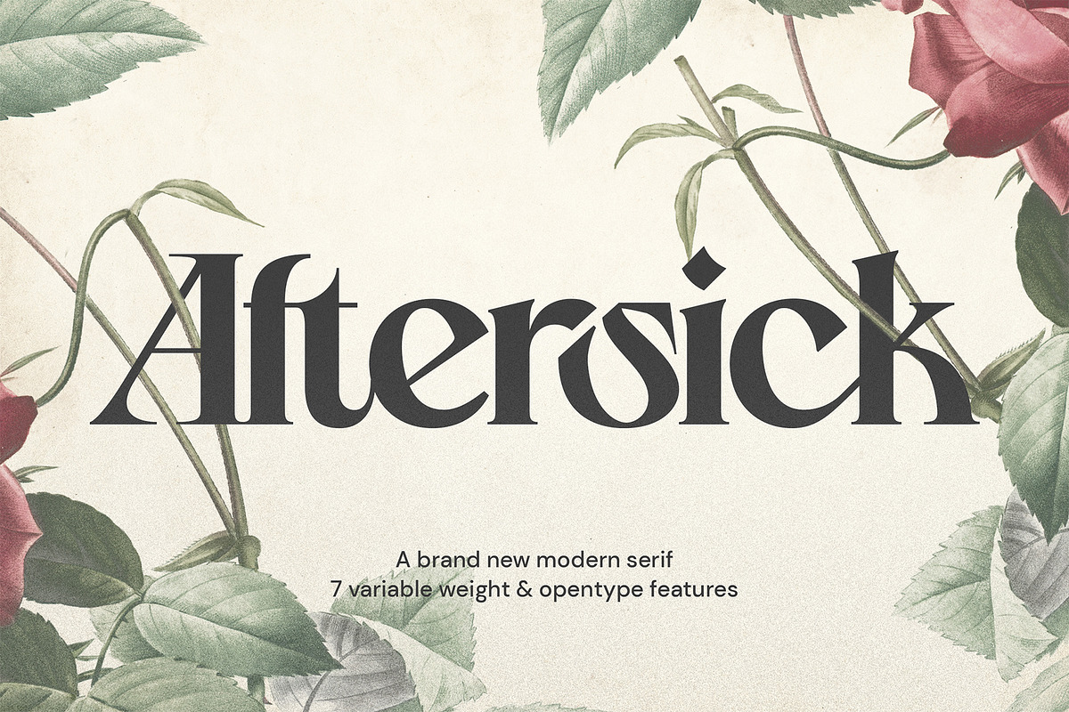 Aftersick - Display Font, a Serif Font by Prominent & Affluent (Photo 1 of 10)