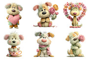 Whimsical Valentine Fluffy Dog Clipa, an Illustration by Dream Creation (Thumbnail 6 of 7)