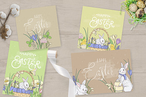 7 Easter Cards Vector