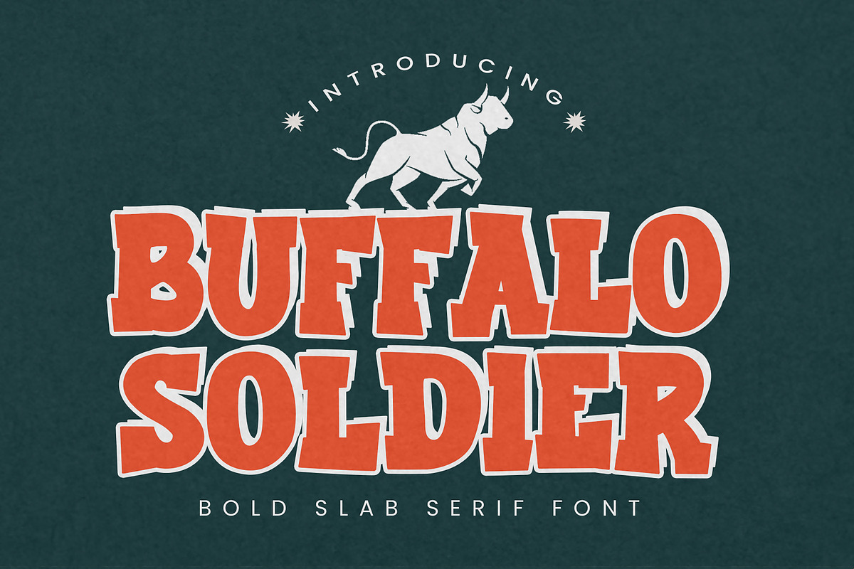 Buffalo Soldier – Bold Slab, a Serif Font by Almarkhatype (Photo 1 of 8)