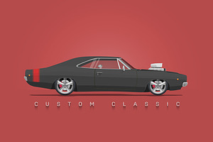 Custom Classic Mopar Illustration.