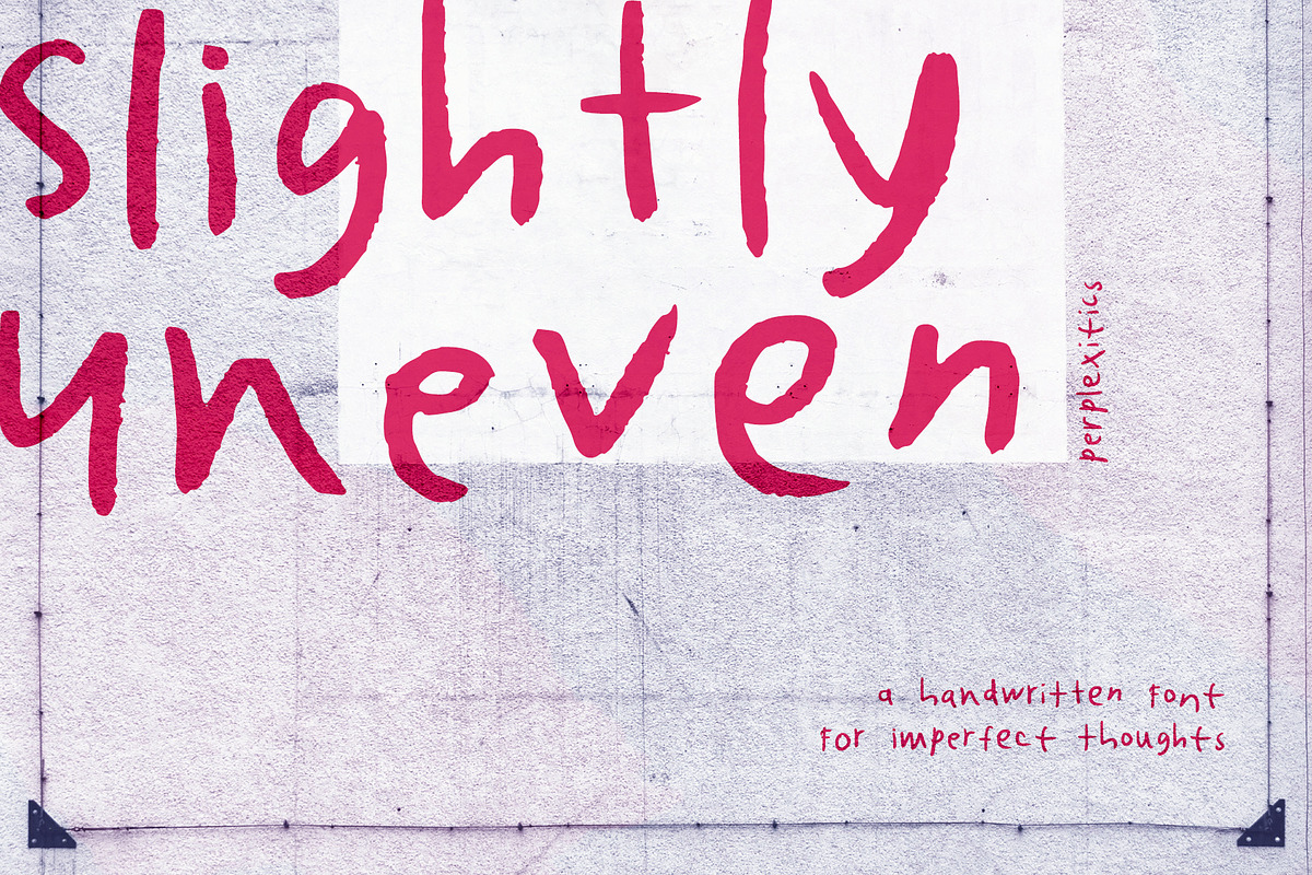 Slightly Uneven Handwritten Font, a Handwritten Font by Perplexitics (Photo 1 of 10)