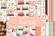 Love Typewriter Peach and Green, an Illustration by Mia's Graphic Design (Thumbnail 6 of 9)