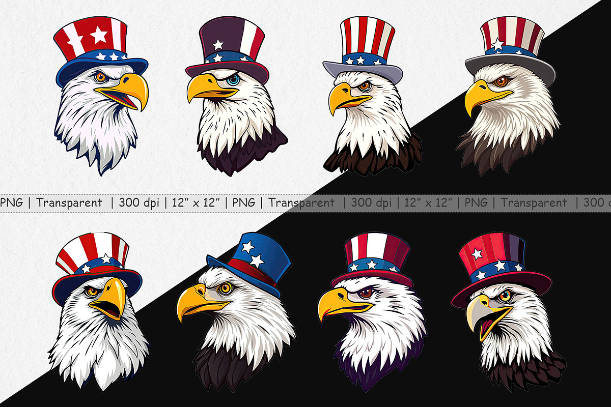 Bald Eagle Patriotic Clipart, a Graphic by Artnoy (Photo 2 of 5)