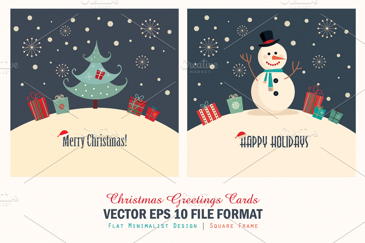 Christmas Greetings Cards, a Decorative Illustration by Inkant Studio (Photo 1 of 2)