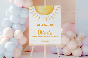 3x4 Easel Mockup Balloon Welcome