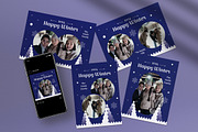 Flat Design Winter Greeting Card, a Card Template by graphicook (Thumbnail 1 of 4)