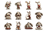 Whimsical Easter Bunny Clipart, an Illustration by SinaCreation (Thumbnail 3 of 11)