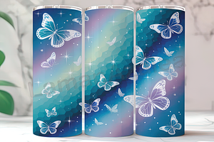 Neon Bright Butterfly Tumbler, an Arts & Entertainment Photo by LamanAzalea