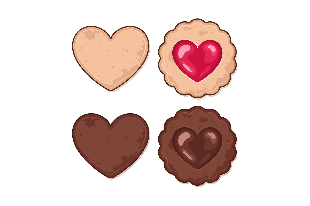 Heart-shaped biscuits, cookies, an Illustration by Cmeree