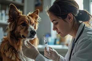 Veterinarian Giving Injection to Dog, an Animal Photo by Davizro's Market