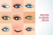 Realistic Eyes Vector Set, a Graphic by KannaaDesign (Thumbnail 4 of 4)