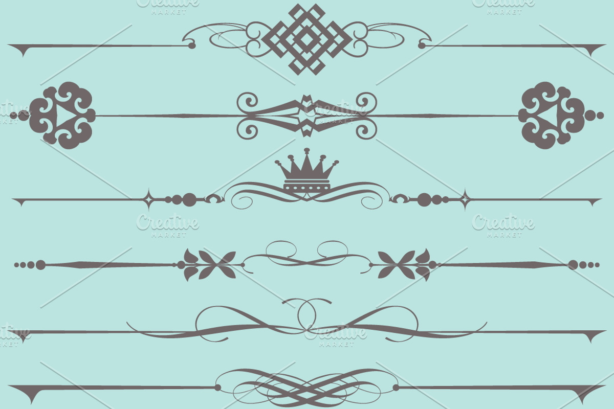 Set Vector Vintage Elements, an Outline Icon by kio (Photo 1 of 4)