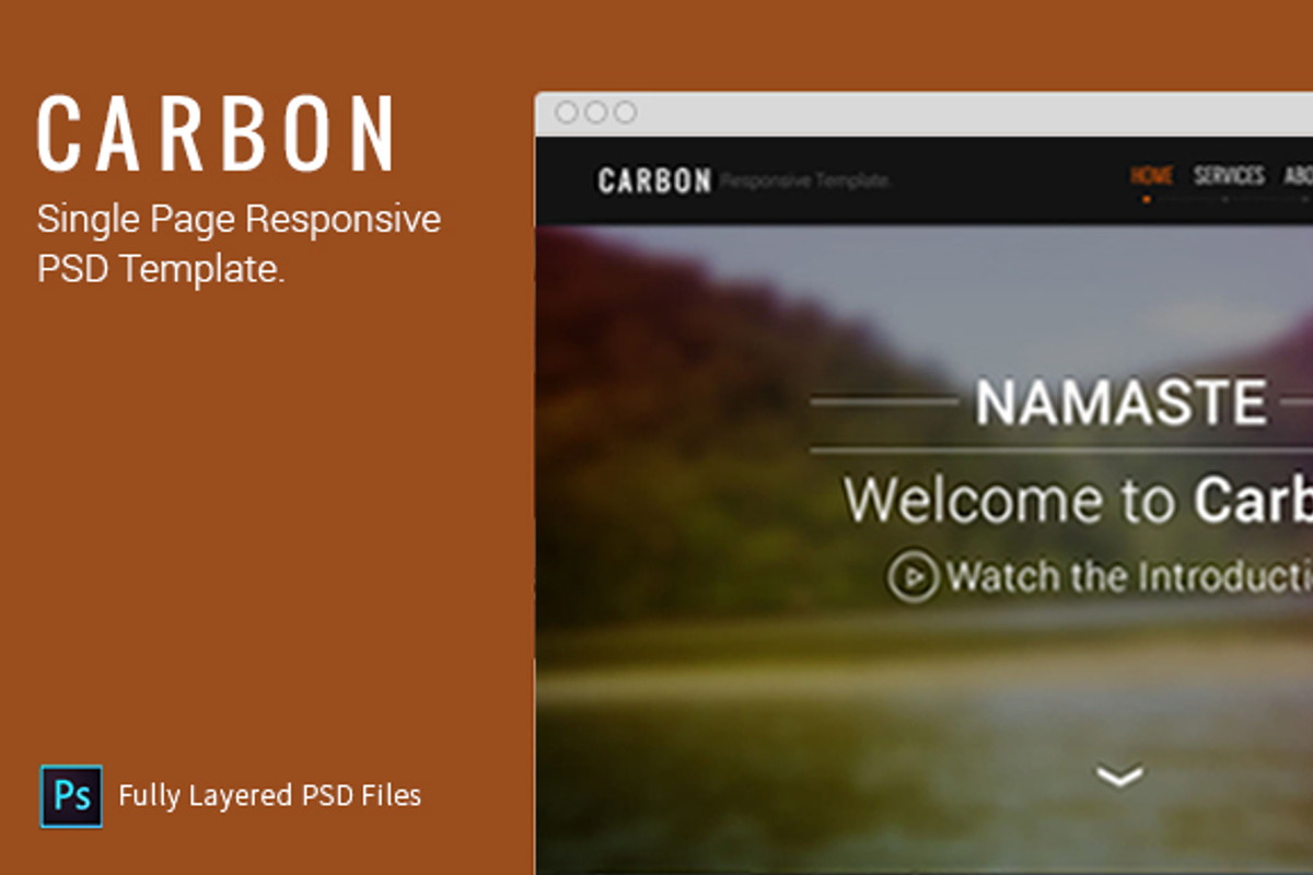 CARBON Single Page PSD Template, a Templates & Theme by hsoft (Photo 1 of 4)