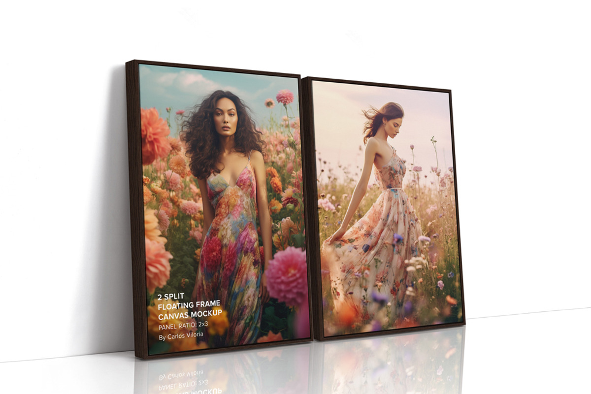 2 Floating Frame Canvas Mockup R-2x3, a Merchandise Mockup by Mockups by Carlos Viloria (Photo 2 of 7)