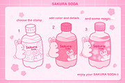 Cute Procreate Stamps Sakura Rabbit, an Animal Illustration by InkPrintsTattoo (Thumbnail 6 of 7)