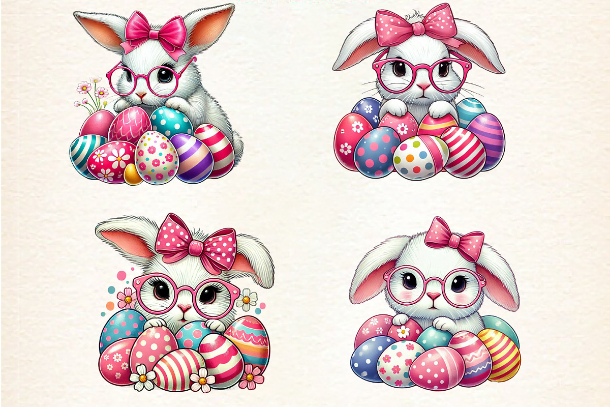 easter bunny peeking Clipart, an Illustration by DreamArtGraphic (Photo 2 of 5)