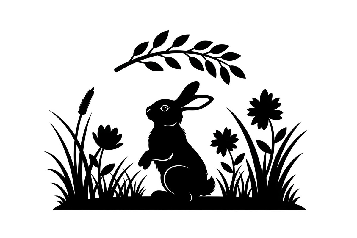 Garden Bunny Silhouette Bundle, an Illustration by jahid234 (Photo 11 of 48)