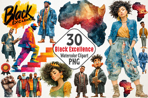 Black Excellence Clipart Bundle, a Seasonal Illustration by RobertsArt