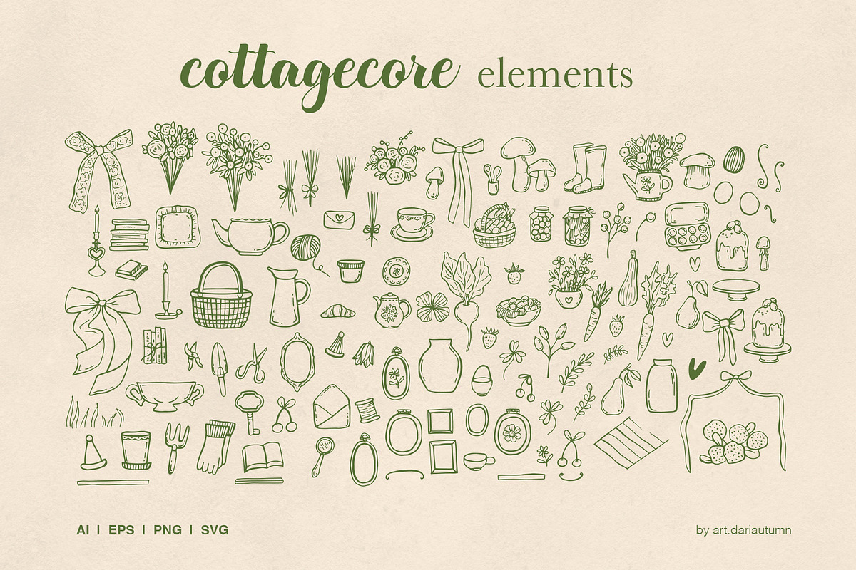 Whimsy Garden Cottagecore Set, a Seasonal Illustration by Art Dari Autumn (Photo 16 of 18)