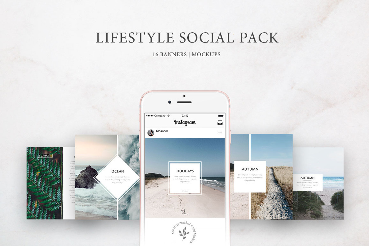 Lifestyle Social Pack / Kit 1, a Social Media Template by Blossom (Photo 1 of 4)