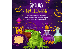 Halloween Holiday Greeting Card With