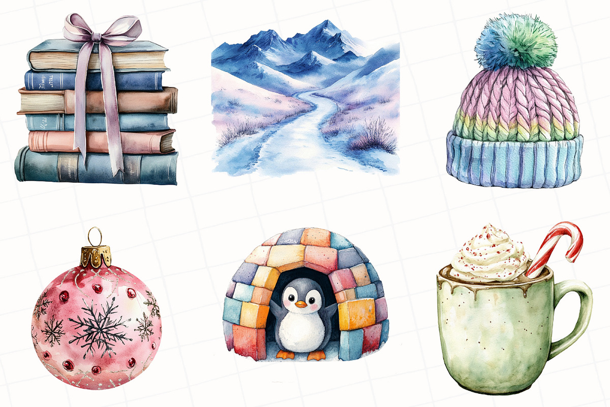 Cozy Pastel Christmas Clipart, an Illustration by OK Design (Photo 4 of 5)