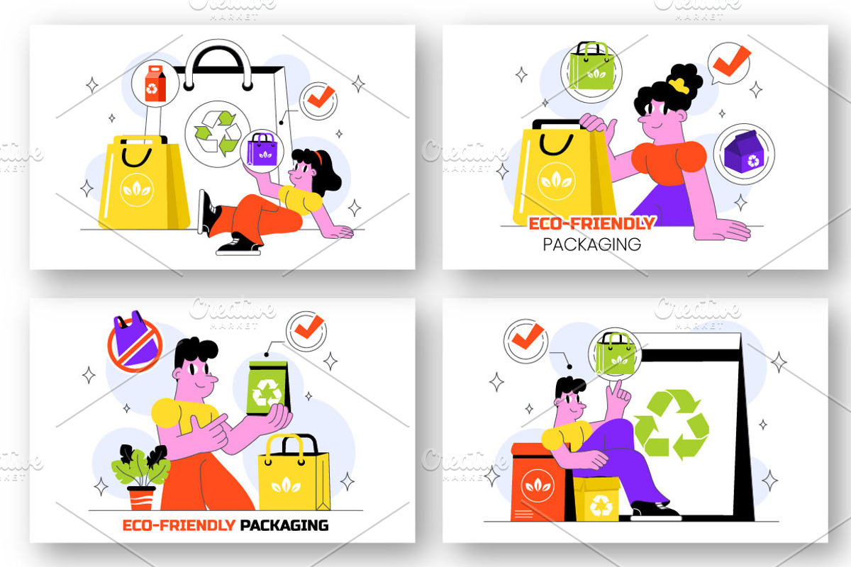 10 Eco Friendly Packaging, a Person Illustration by denayunebgt (Photo 2 of 4)