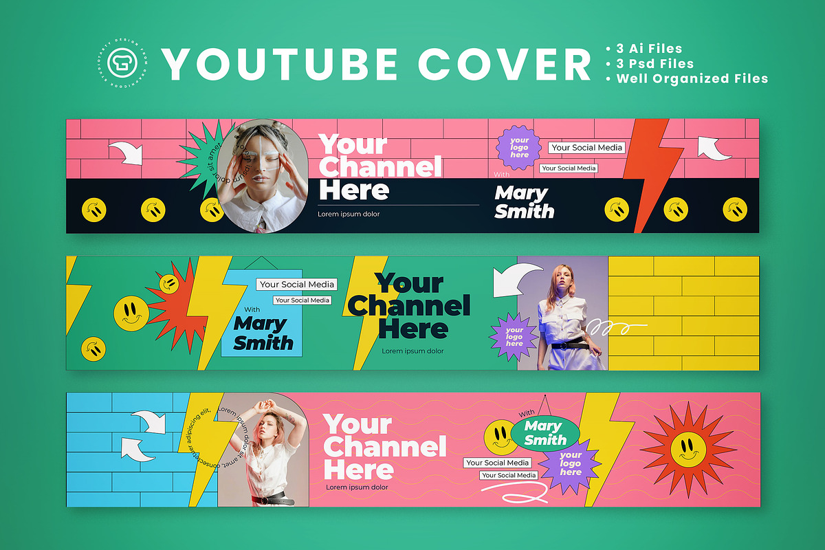 Colorful Youtube Cover, a Social Media Template by graphicook (Photo 2 of 3)