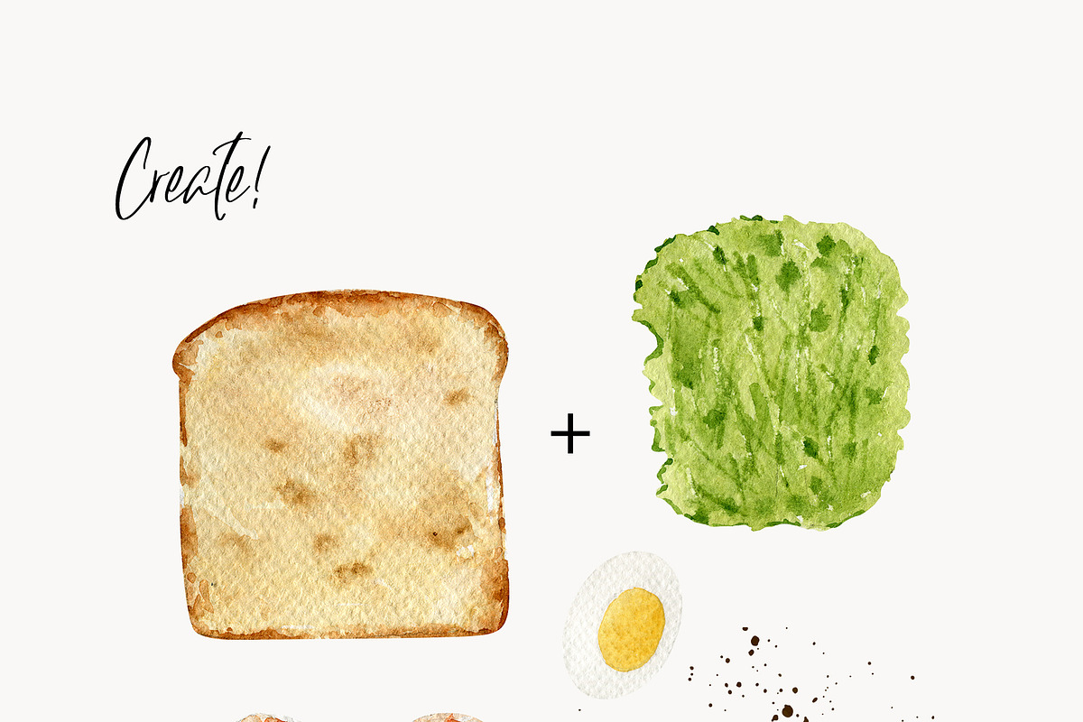 Watercolor Food BUNDLE, a Food Illustration by NiKO (Photo 23 of 25)
