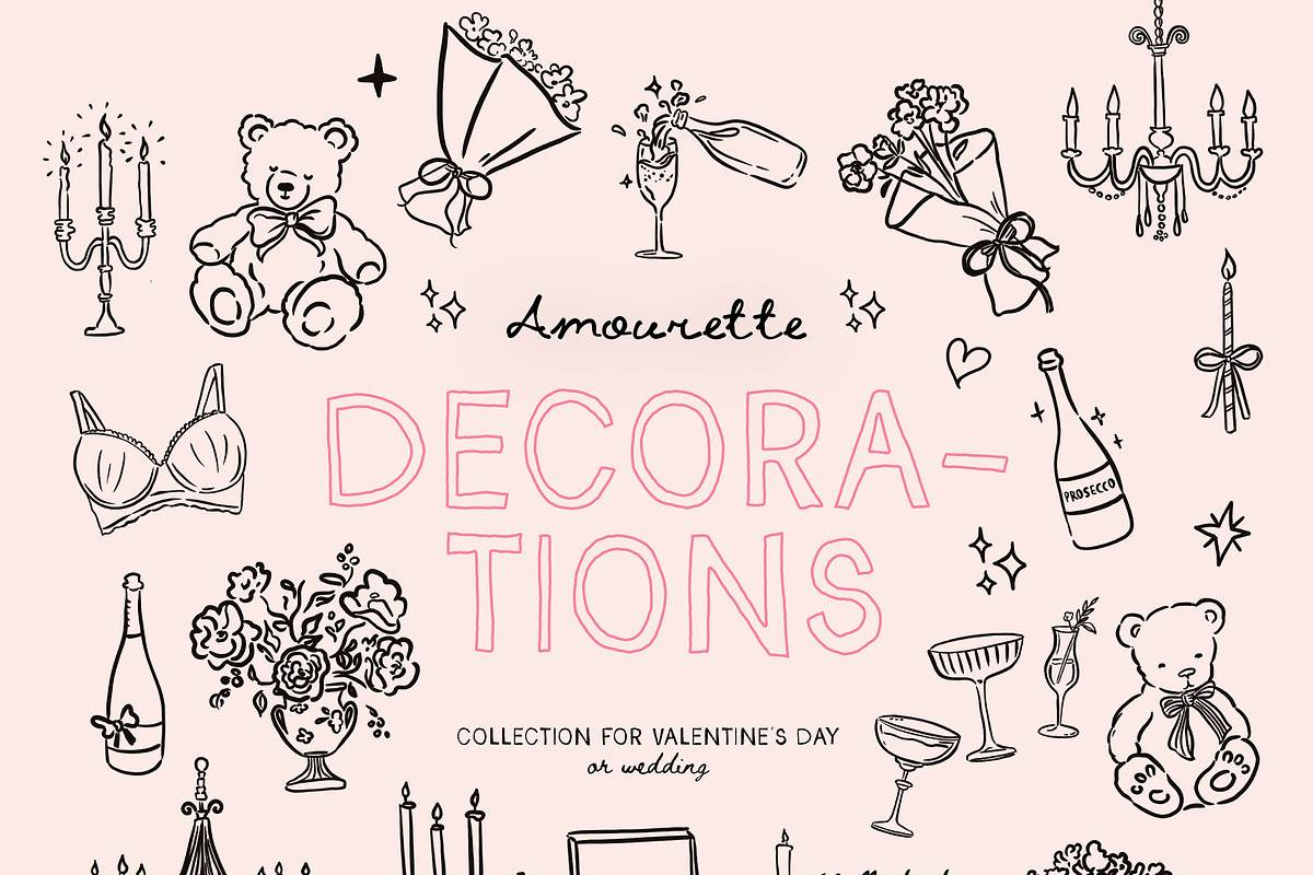 Amourette Hand Drawn Cupids Clipart, a Decorative Illustration by Muse Artist (Photo 5 of 12)