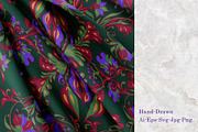 Midnight Botanical Silk Scarf, an Object Graphic by ilustrinna (Thumbnail 3 of 9)