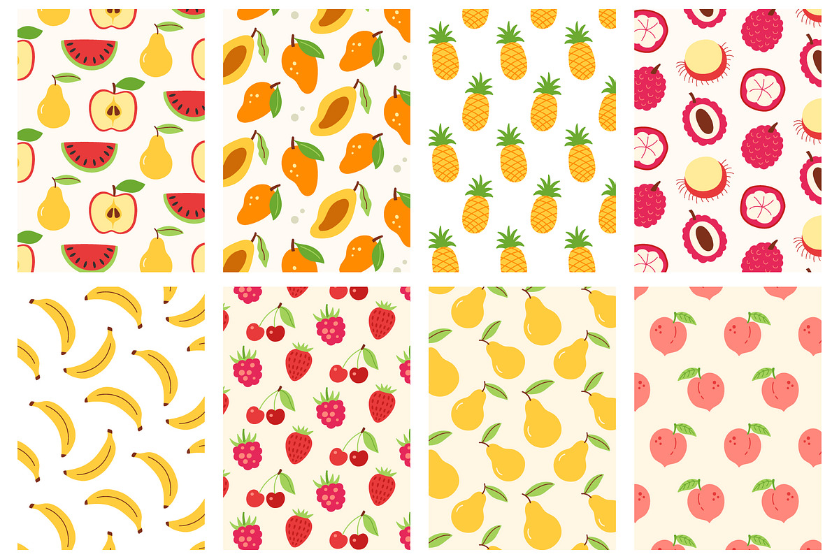 Fruits Clipart and Patterns +SVG, a Graphic by Katrinelly (Photo 8 of 9)