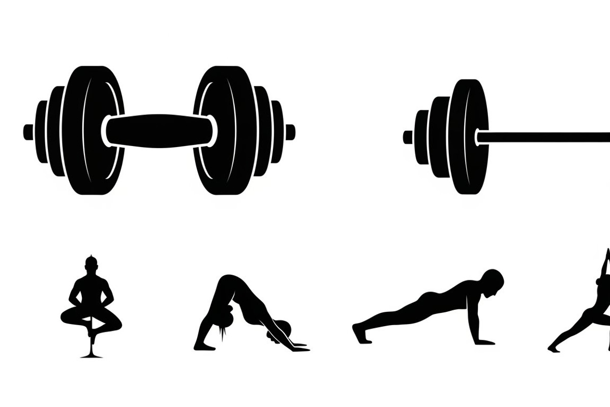 Fitness Workout Silhouette Icon Set, an Illustration by musafir_fashion (Photo 45 of 51)