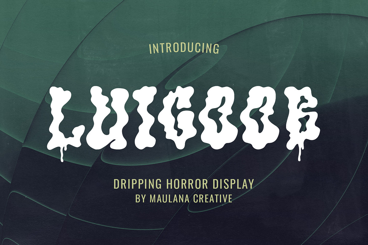Luicoob Dripping Horror Display Font, a Handwritten Font by Maulana Creative (Photo 1 of 7)