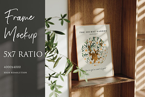 Boho Style Frame Mockup 5x7 Ratio
