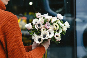 Bunch of anemone flowers