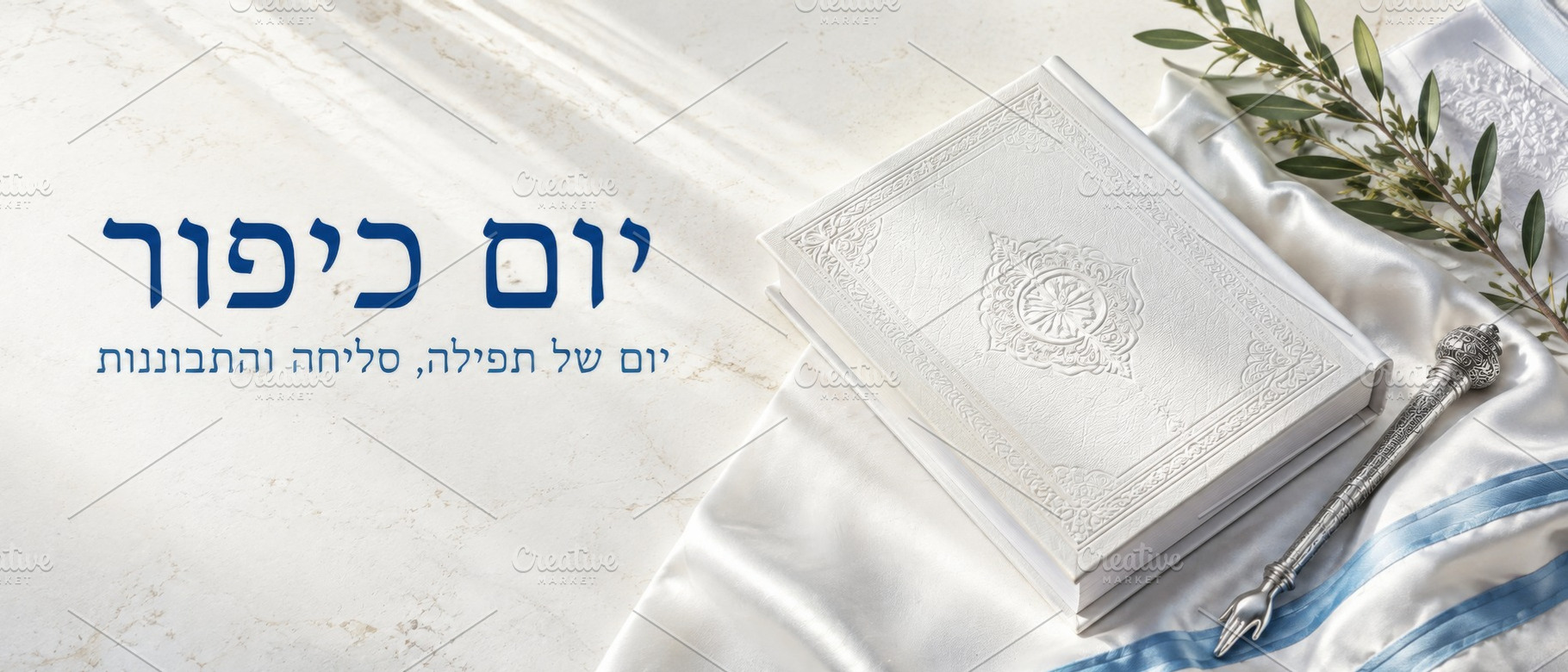 Yom Kippur imagery featuring a white, a Photo by Dvoevnore photos